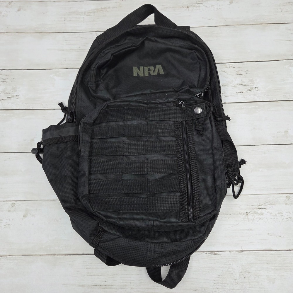 NRA Mini 16" Tactical Backpack MOLLE Webbing Black Military Style